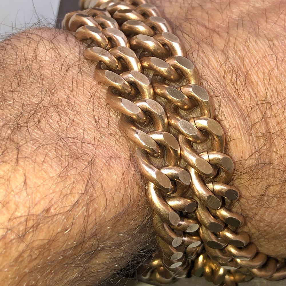 ♥️♥️♥️Vintage 333 8K Yellow Gold Filled Chunky Curb Chain Necklace 24” length - Picture 8 of 13
